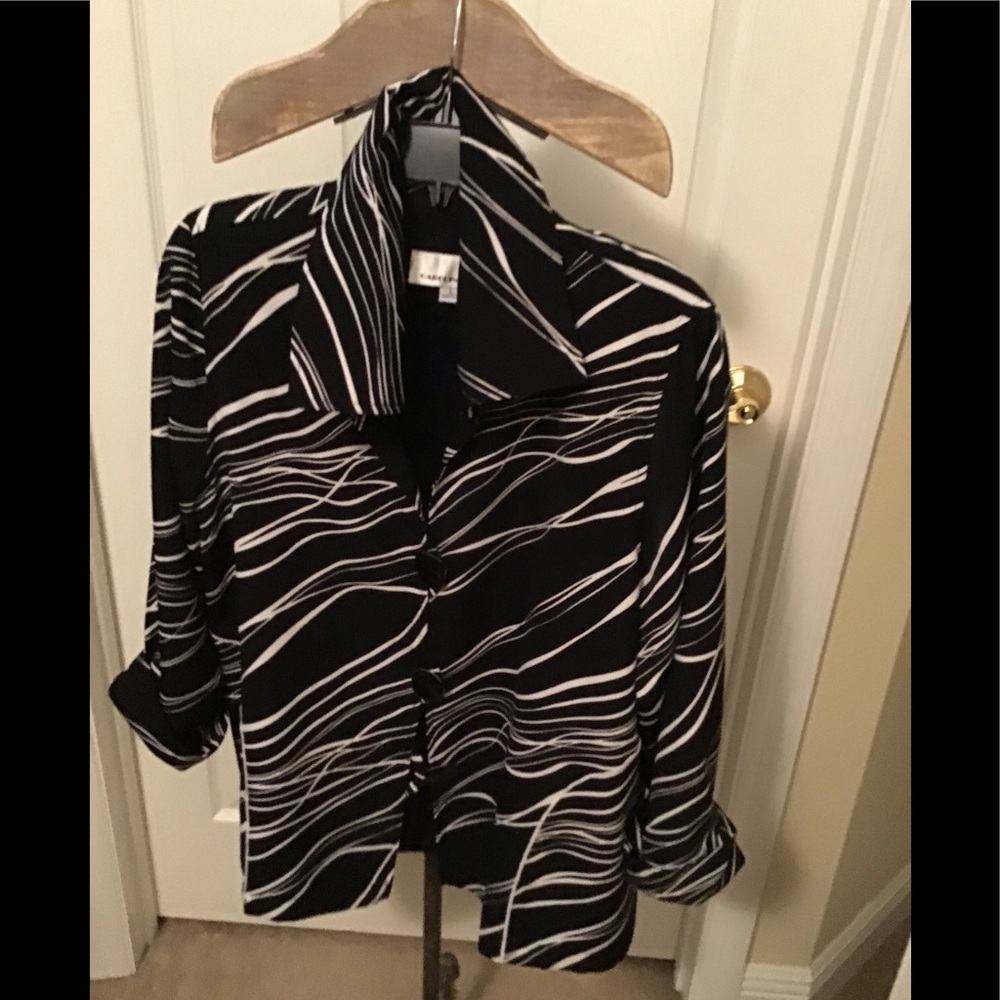 Caroline Rose black and white jacket.